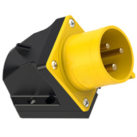 IEC 60309 Wall Mount Inlet Straight Type, IP44 Rated, 30 Amp 120 Volt, 4H, IEC 309